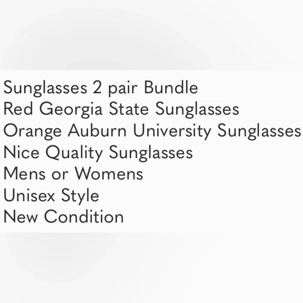 2 Pair Sunglasses Sports College Teams Georgia State & Auburn University Bundle